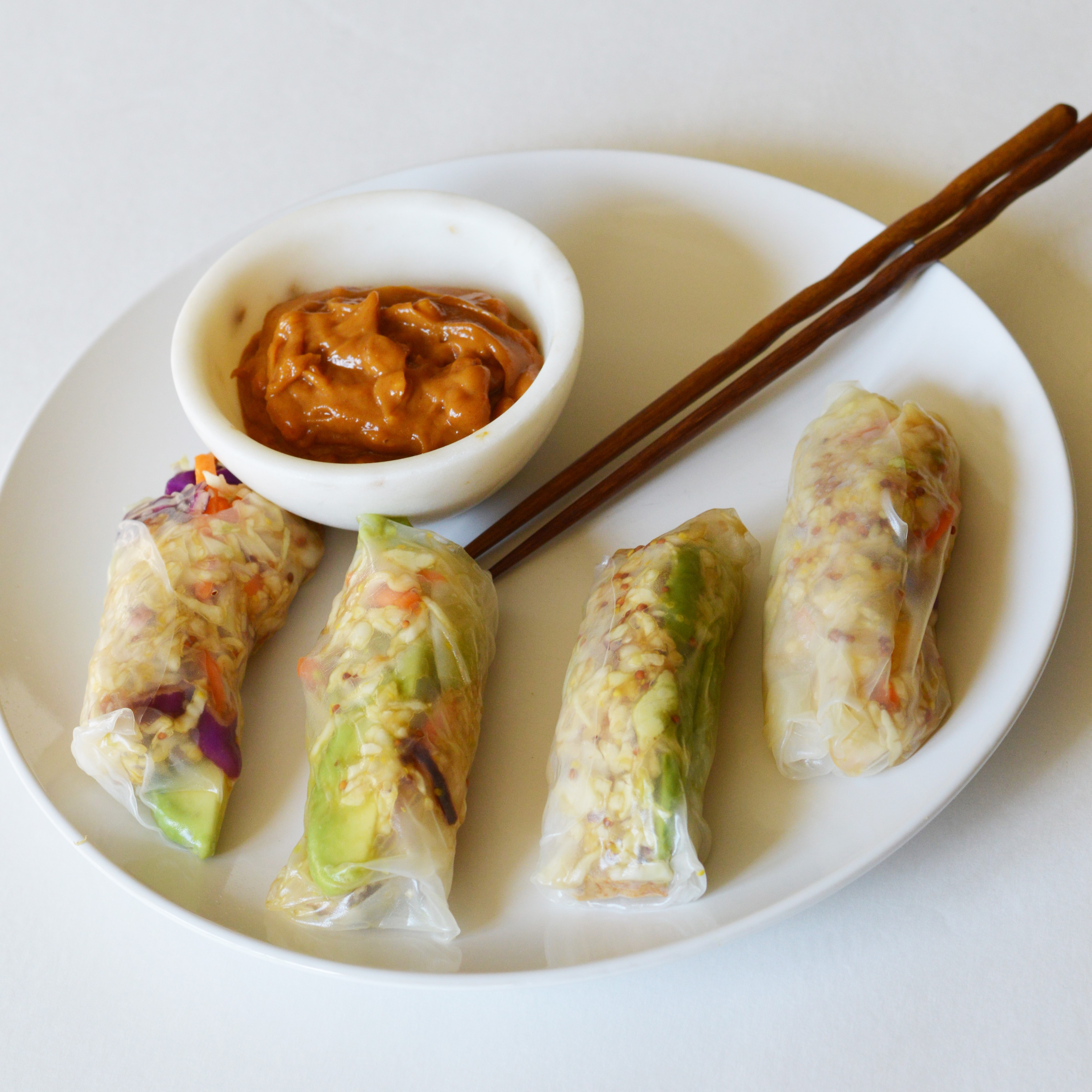 Simple Vegetarian Spring Rolls with Peanut Sauce Write Styles