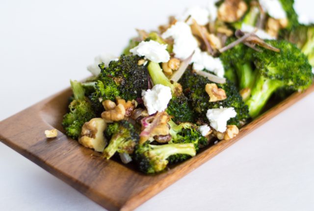 Roasted Broccoli with Walnuts and Feta