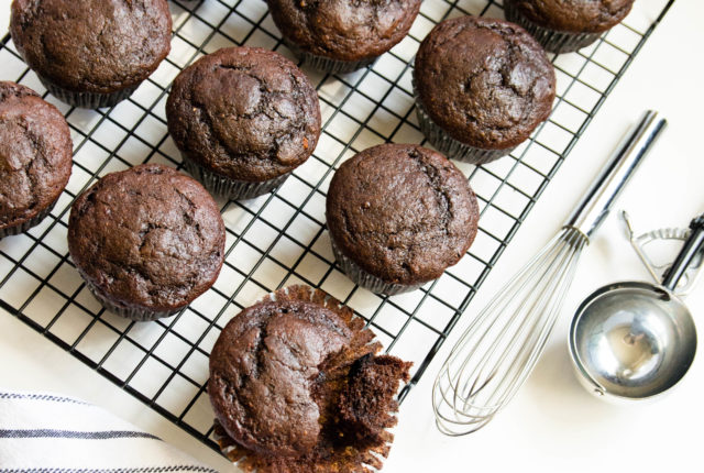 Healthy Double Chocolate Banana Muffins