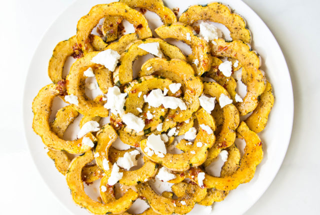 Roasted Squash with Chili Oil and Goat Cheese