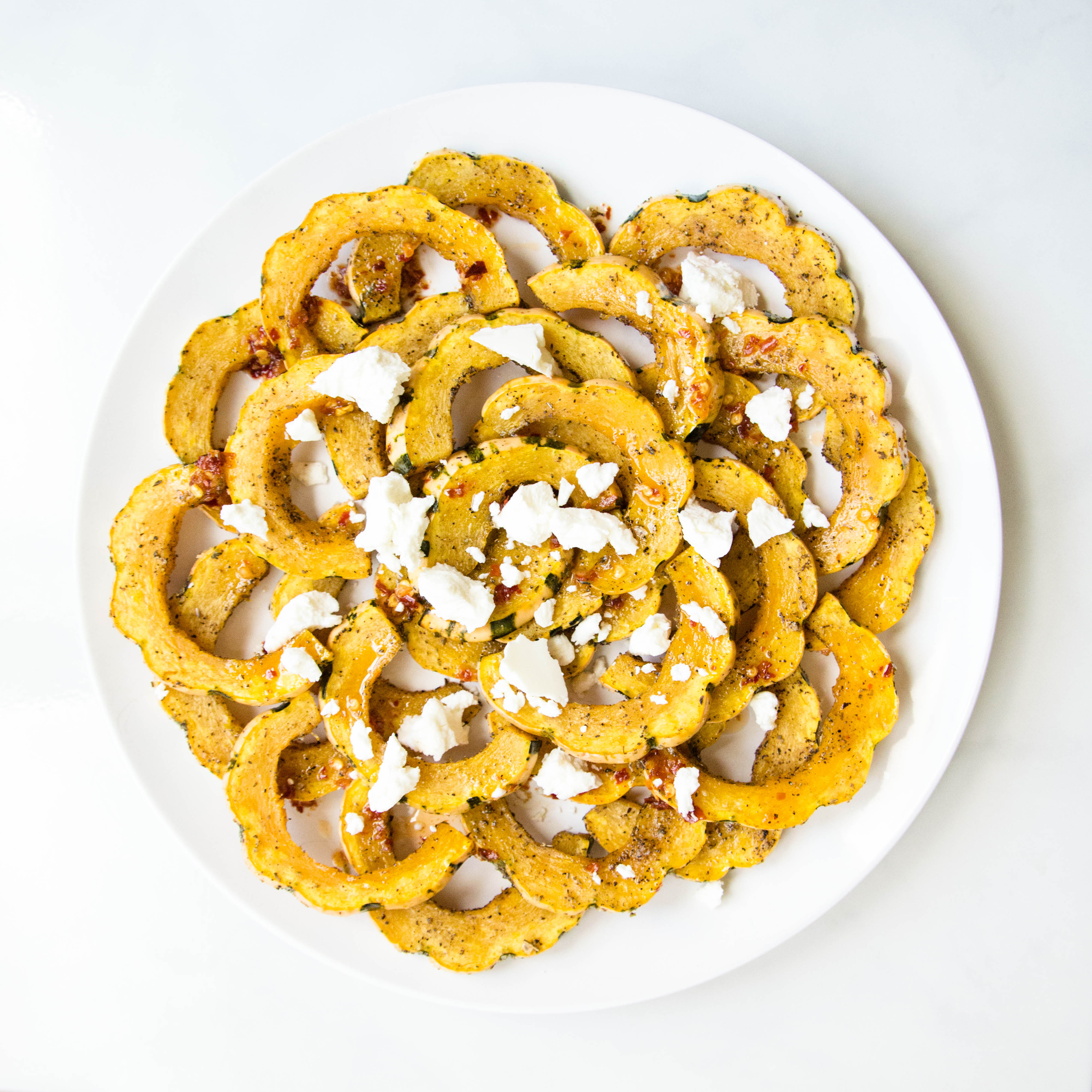 Roasted Squash with Chili Oil and Goat Cheese