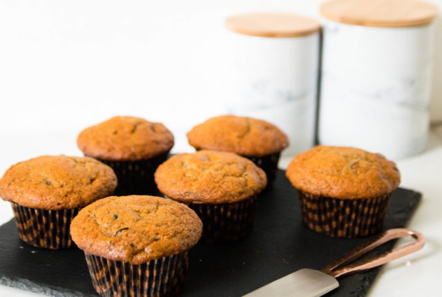 Peanut Butter Banana Chocolate Chip Muffins