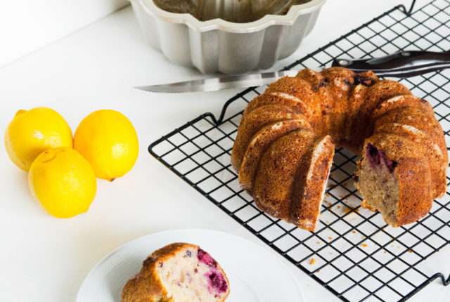 Lighter Lemon Blackberry Bundt Cake