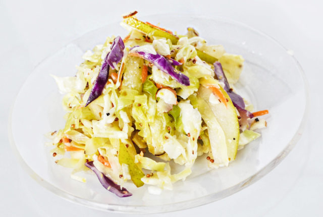 Light and Tangy Maple Dijon Coleslaw